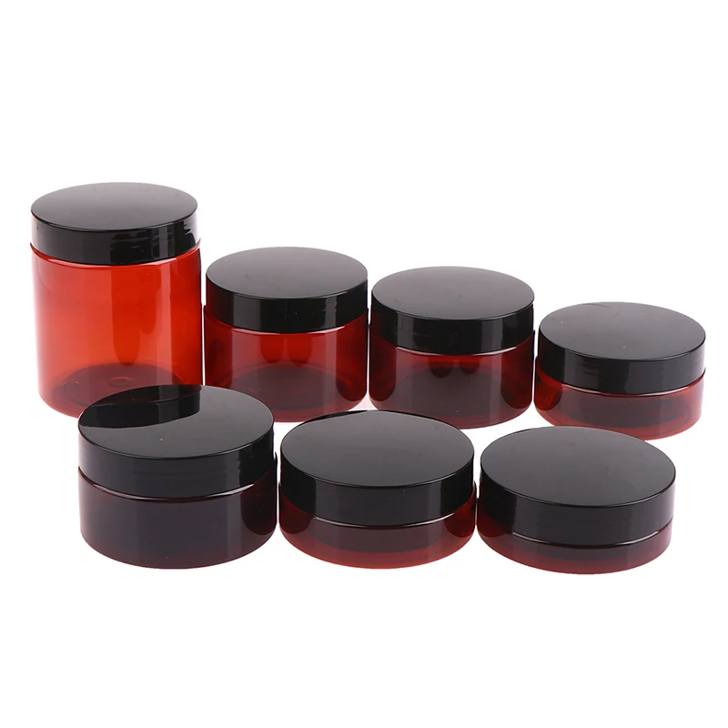 30-250ml Amber Brown Cosmetic Face Cream Bottles Lip Balm Sample Container Jar Beauty Refillable Empty Face Cream Bottle Jar 1pc