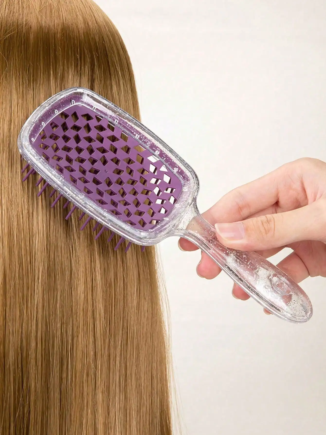 Glossy Hair Comb, Transparent Glossy Hollow Hair Styling Comb, Home Hair Styling Comb, Anti-Static Scalp Massage Comb, Suitable For Dry And Wet Styling, Suitable For Straight And Normal Hair - Ladies Gentle Hair Brush, Back To School Season