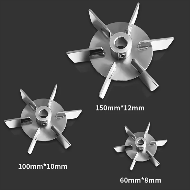 

304 stainless steel turboprop six-blade impeller laboratory mixer head paddle aeration bioreactor fermentation