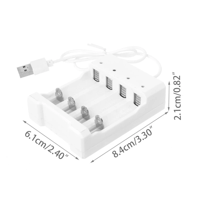 DX62 เครื่องชาร์จแบตเตอรี่ชาร์จเร็ว USB 4 ช่องลัดวงจรสำหรับการป้องกัน AAA