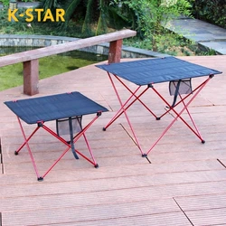 Mesa plegable portátil para acampar, muebles de exterior, ordenador, cama, Picnic, escritorio plegable ultraligero de aleación de aluminio 6061 camping