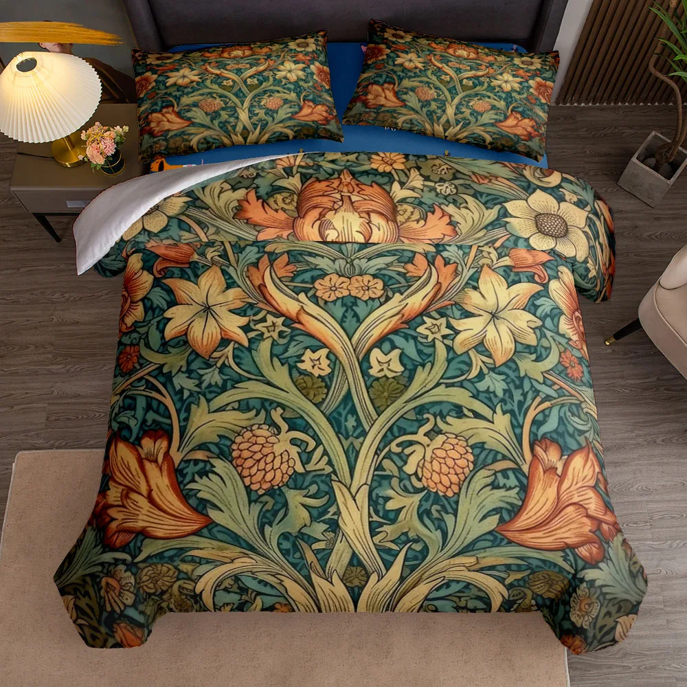 ويليام موريس نوفو الفراولة اللصوص حاف مجموعة غطاء الملك الملكة مزدوجة كاملة التوأم حجم واحد أغطية سرير مجموعة #2