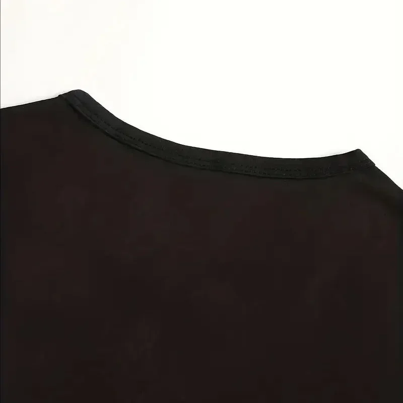 Graphic Black Long Sleeve T Shirt with Red and Green Holiday Lettering Santa Hat Print Women's Vintage Christmas T-Shirt Clothes