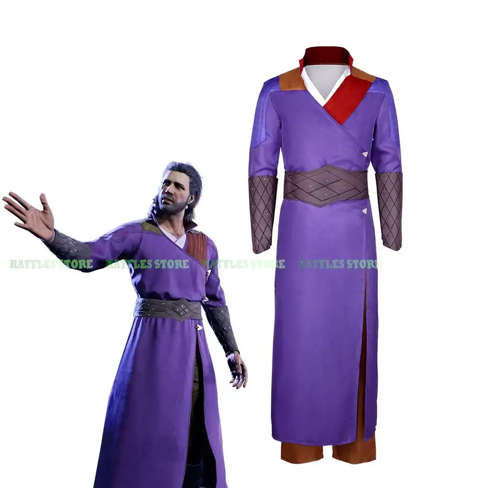 Gale Cosplay Costume Purple Robe Men Game Baldur Cosplay Costume Gate Disguise Adult Men Male Halloween Party Roleplay Clothes