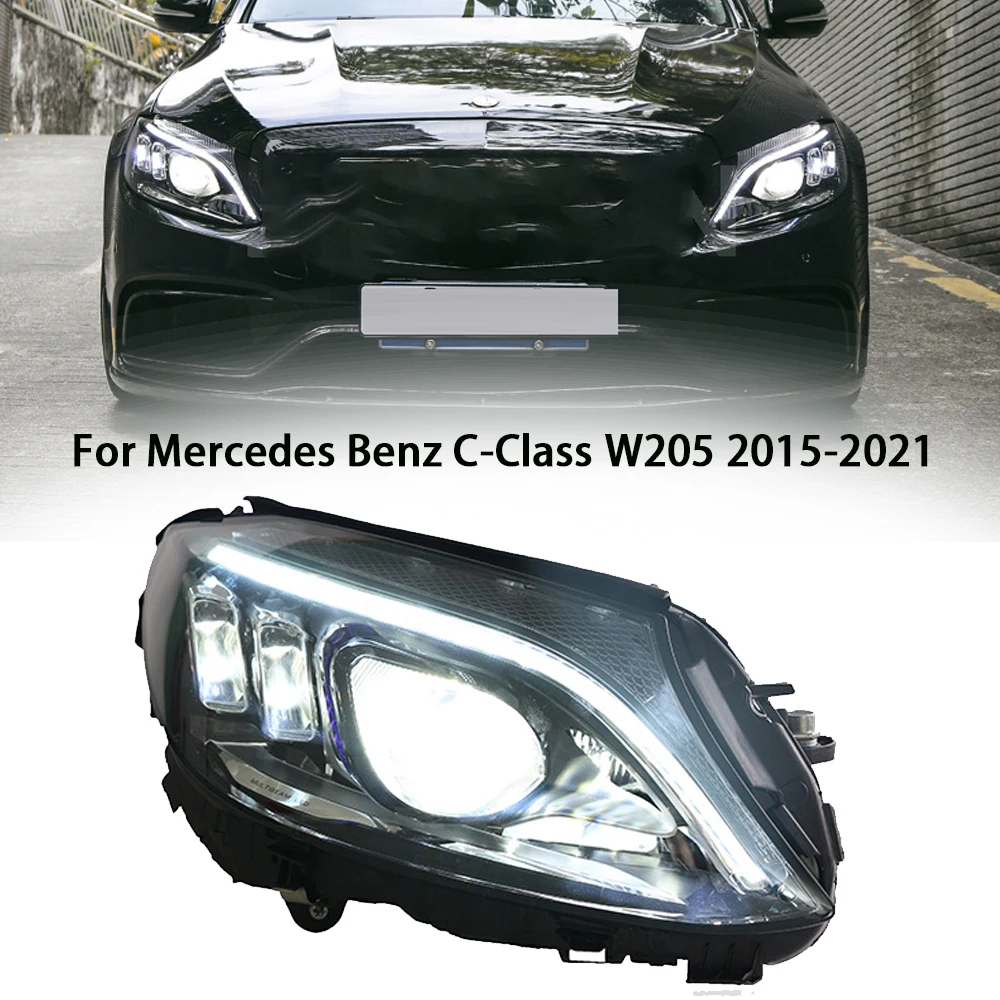 

1 Pair LED Head Light Assemly for Mercedes Benz C Class W205 2015-2021 Plug and Play LED DRL Turning Lens Front Headlights