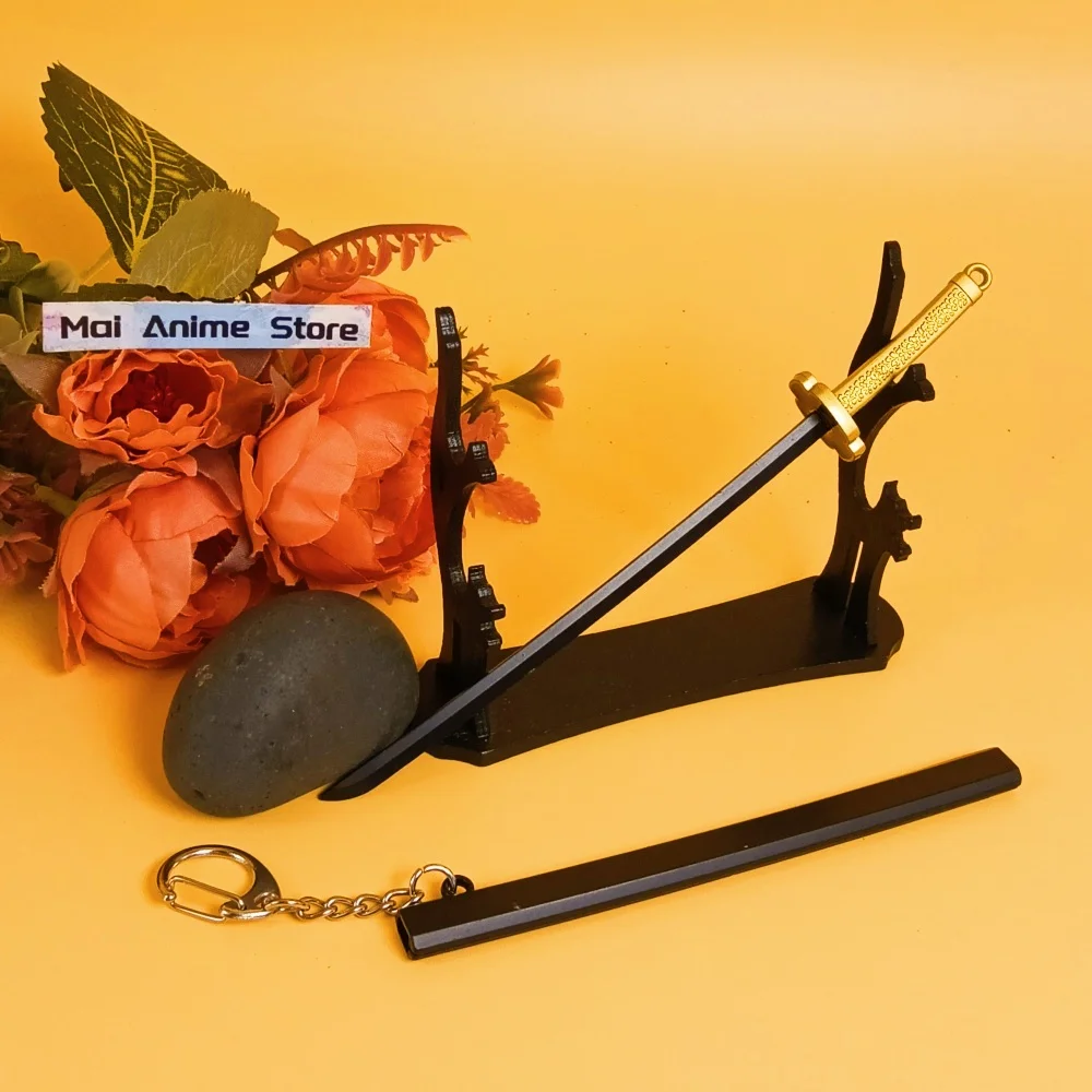 Mini Katana de Metal de 6 pulgadas, hoja de Katana Real, figura de cuchillo Ninja, espada de hierro Original, espada samurái de Anime, decoración, juguete para regalo afilado