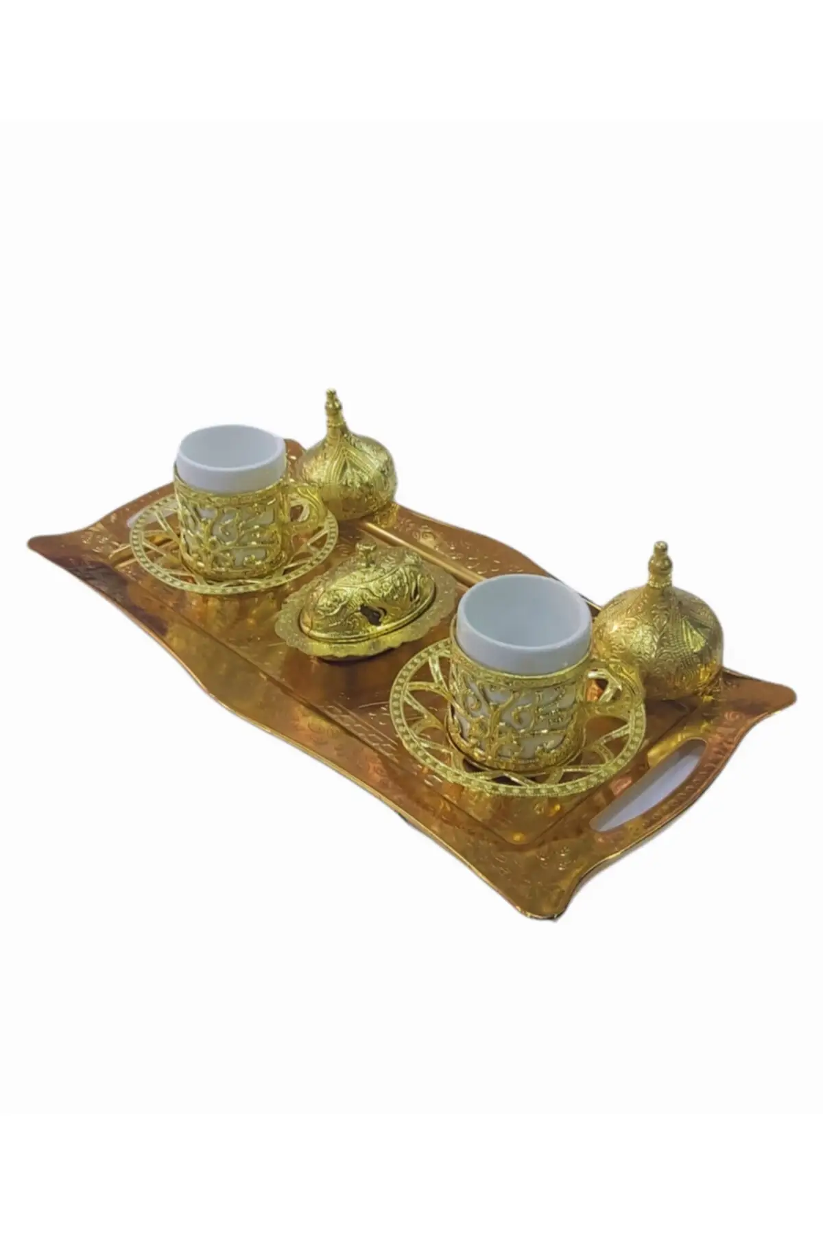 DOLBOVI 2 person Lokumluklu presentation tray antique turkish coffee presentation set handmade espresso cup