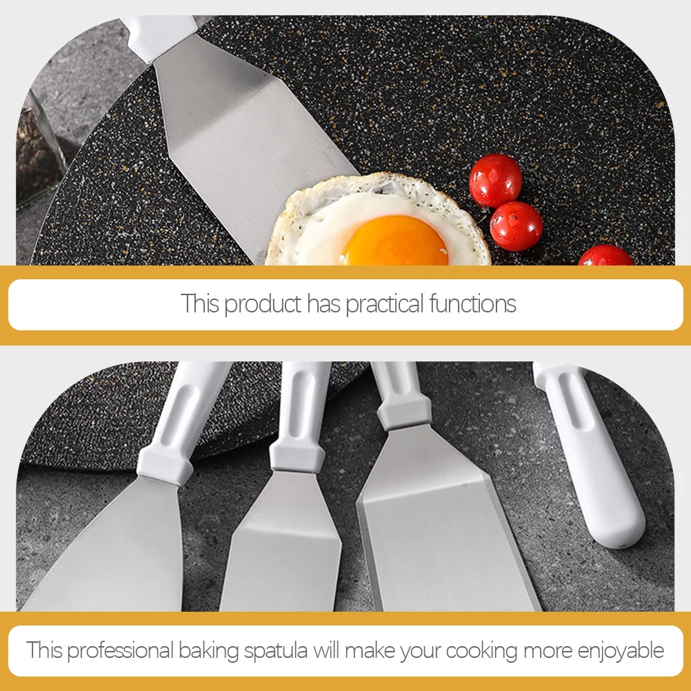 

4pcs Stainless Steel Curved Head Non-Stick Cooking Shovel For Kitchen Restaurant Home Use Portable Frying Spatula Kitchen Tool