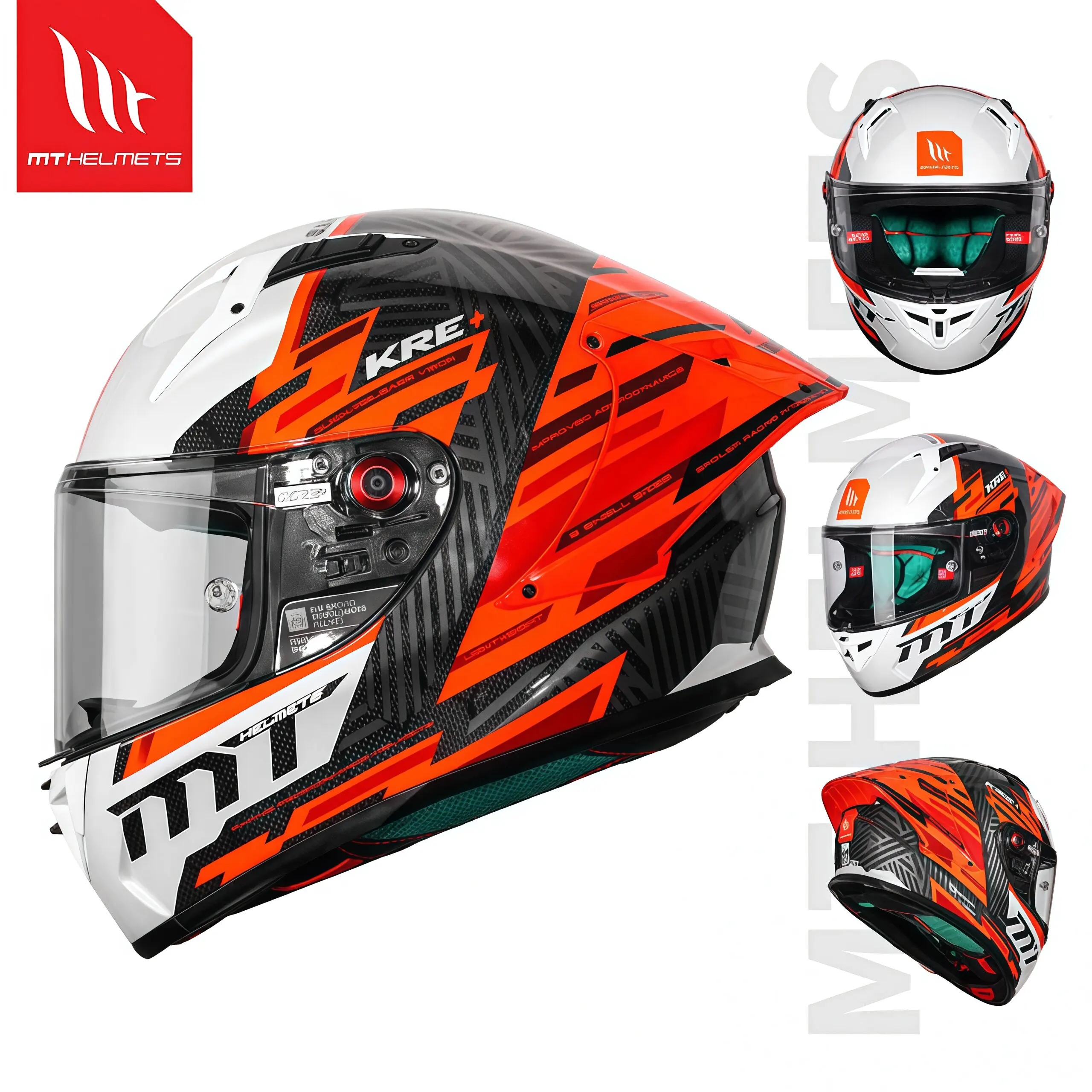 Spanish MT KRE+ Carbon Fiber Motorcycle Helmet ECE DOT Approved Full face Professional racing helmet cascos para moto For FIM