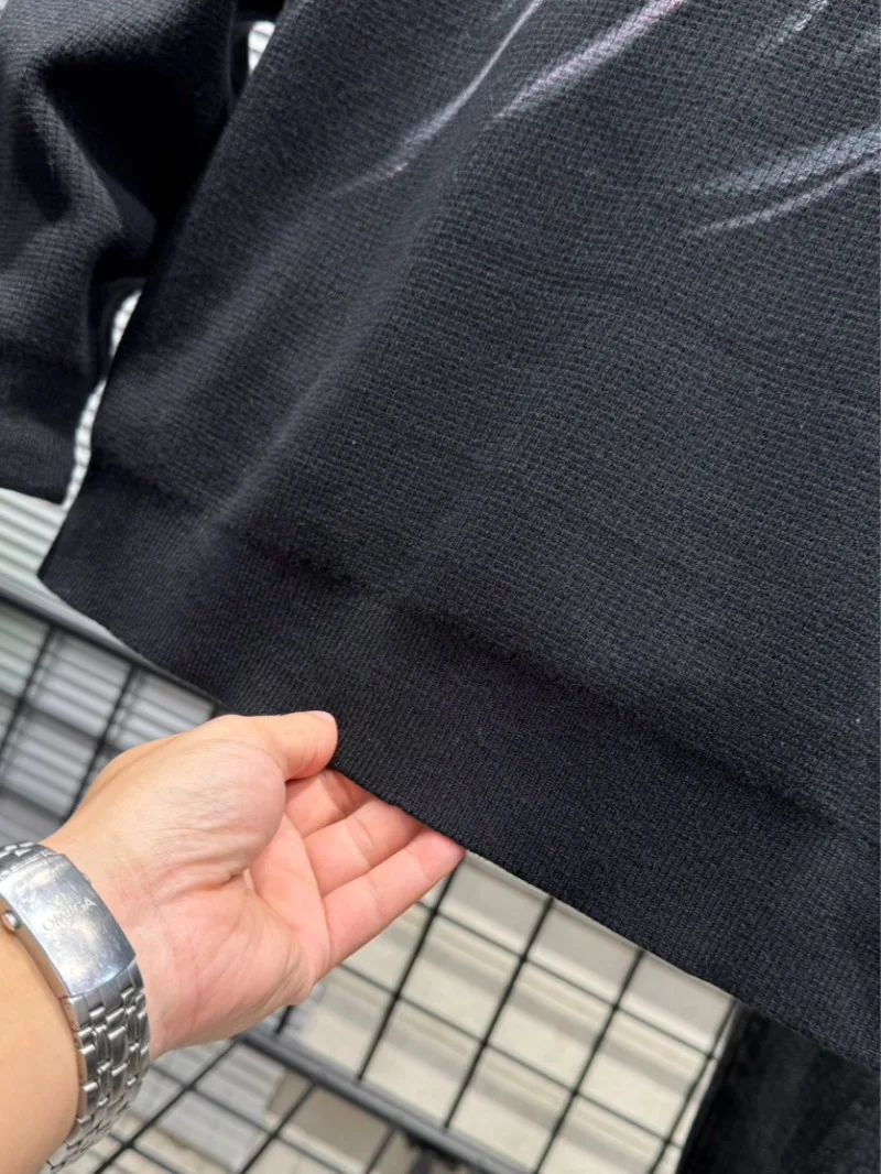 Stand Collar Zipper Black Sweater Men's Autumn Winter Pullover Jacket Inner Wear Trendy Youth Half Turtleneck Knitwear