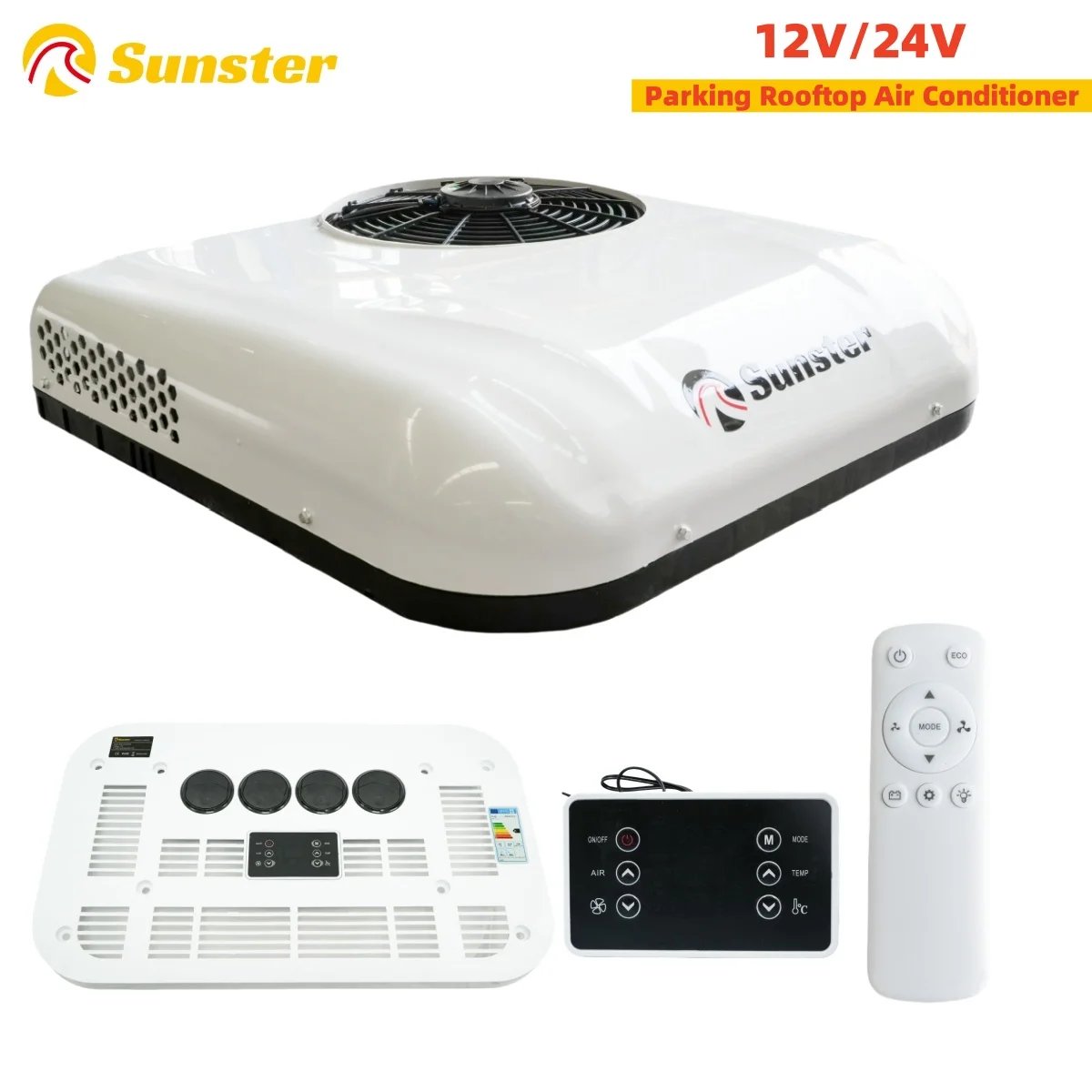 

12V/24V RV Air Conditioner Rooftop Air Conditioner for Cooling, Easy-to-install RV DC Unit for RVs, Camper and Trucks, Etc.