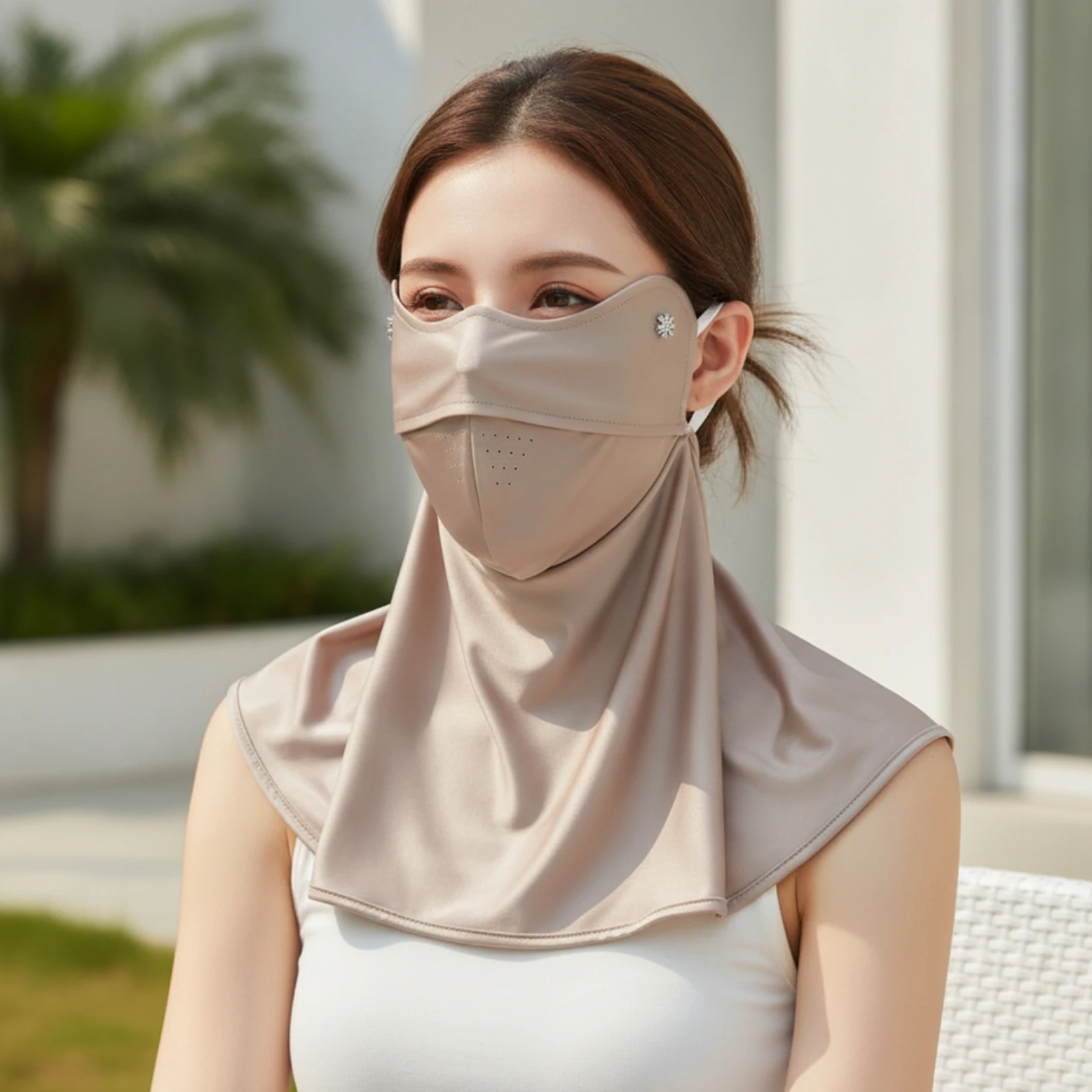 Sun Mask Lightweight Neck Gaiter with Ear Loops Face Cover with Ear Loops Breathable Apparel Cooling for Cyclists, Cycling