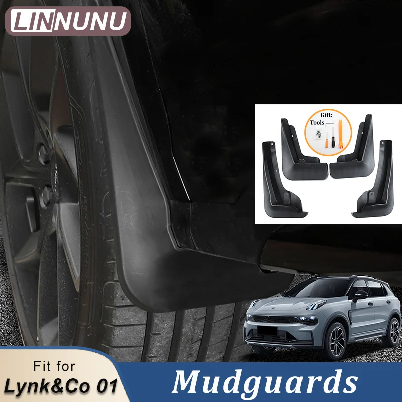 LINNUNU 4Pcs Mudflaps Mud Guards Flaps Splash Guards Mudguards Fender Front Rear Wheel Accessories Fit for Lynk&Co 01 2021-2023