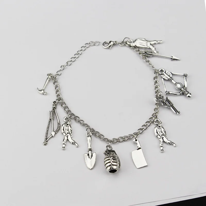 The Walking Dead Inspired Bracelets Zombie Survival Horror Charm Jewelry Mini Alloy Axe Pendant