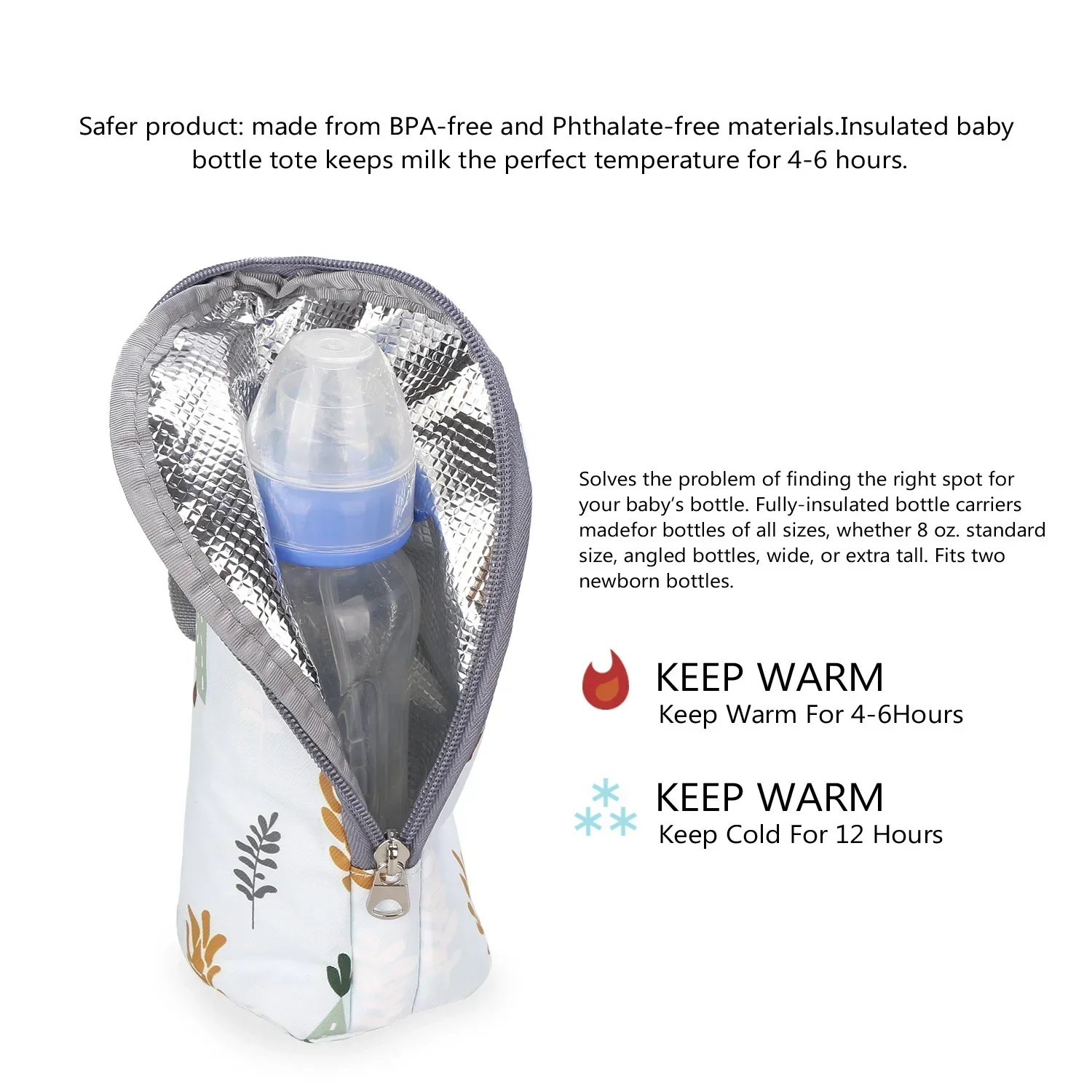 Babyflaschenwärmer-Tasche, tragbare Isolier-Tasche aus Aluminiumfolie für Babyflaschen, Hängetasche für Kinderwagen zum Aufbewahren von Bechern – Detail 9