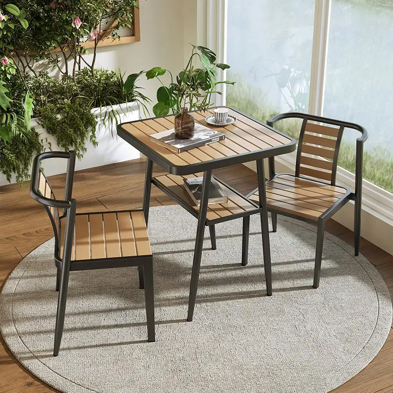 Popular balcony leisure area layout villa outdoor table and chair combination household table small household