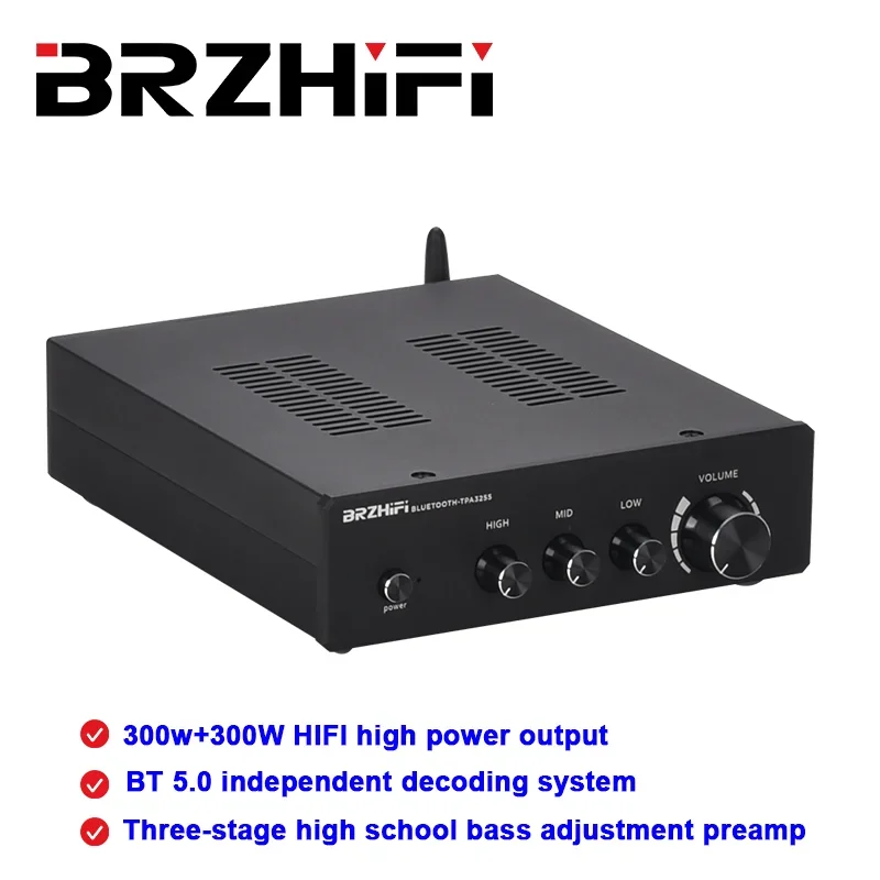 3255-A 300W*2 Audio High Power Amplifier BT 5.0 Amplificador Digital Amp Class D Stereo Hifi Home Theater Amp