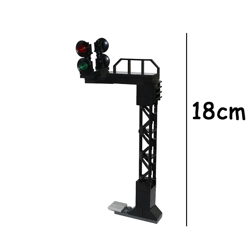 Diy tijolo brinquedos cidade moc acessórios semáforo luz de rua pós caixa telefone pólo bloco alavanca blocos de construção modelos