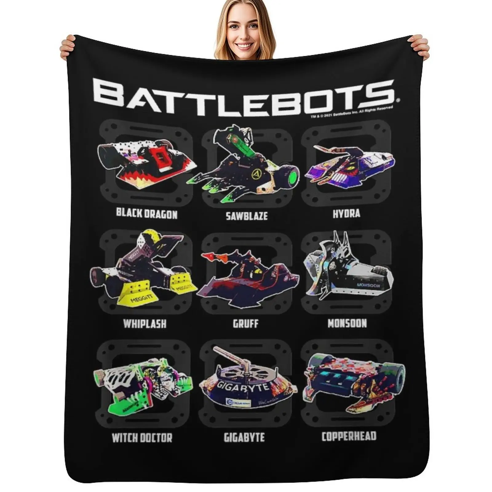 

BattleBots Group Robot Photo Box Up Throw Blanket Plaid Luxury Thicken manga Giant Sofa Blankets