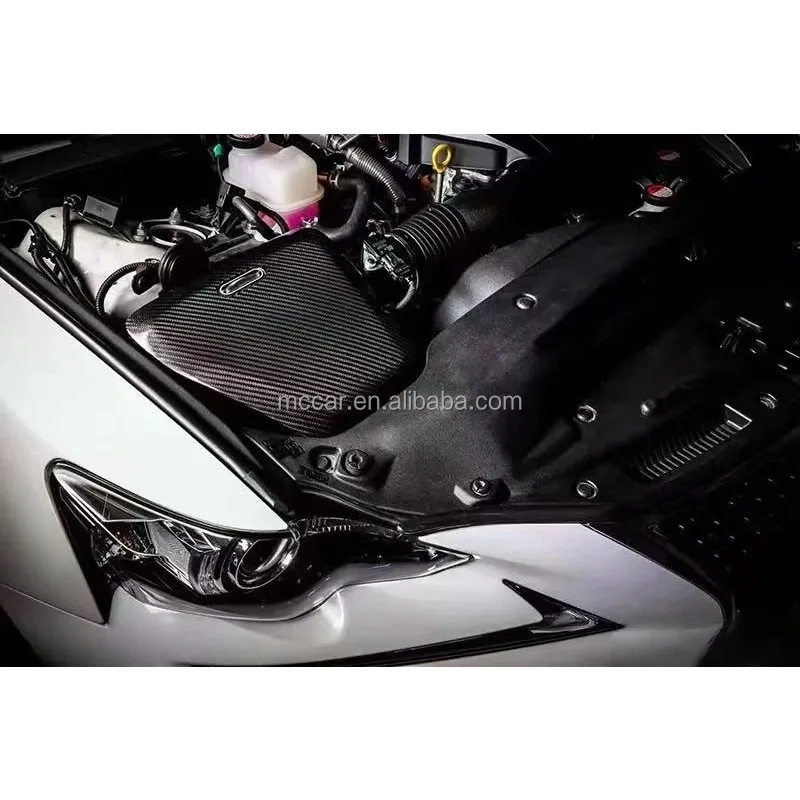 صندوق مدخل هواء من الكربون الجاف الحقيقي لسيارة لكزس GS200T GS300 2.0T 2016 + أنبوب دخول الهواء لإصدار الشارع