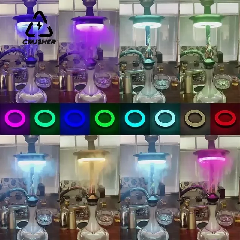 Dazzling Cool Hookah Light Colorful LED Show Ring Lamp Magnet Adsorption with Remote Control Chicha Cachimba Shisha Accessories