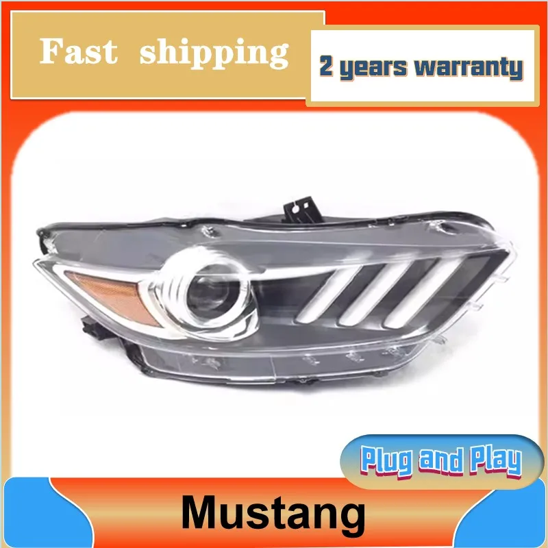 Car Styling for Ford Mustang Head Lights 2015-2018 Mustang Headlights DRL Turn Signal Low High Beam Projector Lens