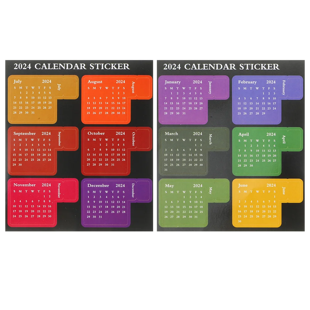 Stickers Notepads 2024 Index Post School Calendar Month Printing Book Tabs Adhesive Portable Planner Accessories Monthly Office