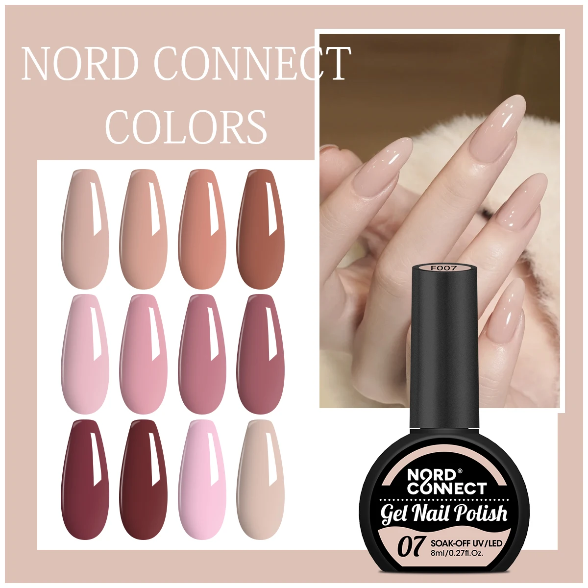 مجموعة طلاء أظافر جل نصف دائرية مكونة من 6 قطع - ألوان زاهية للربيع والصيف، مجموعة فنية أظافر LED شبه دائمة قابلة للتقشير مع P #6