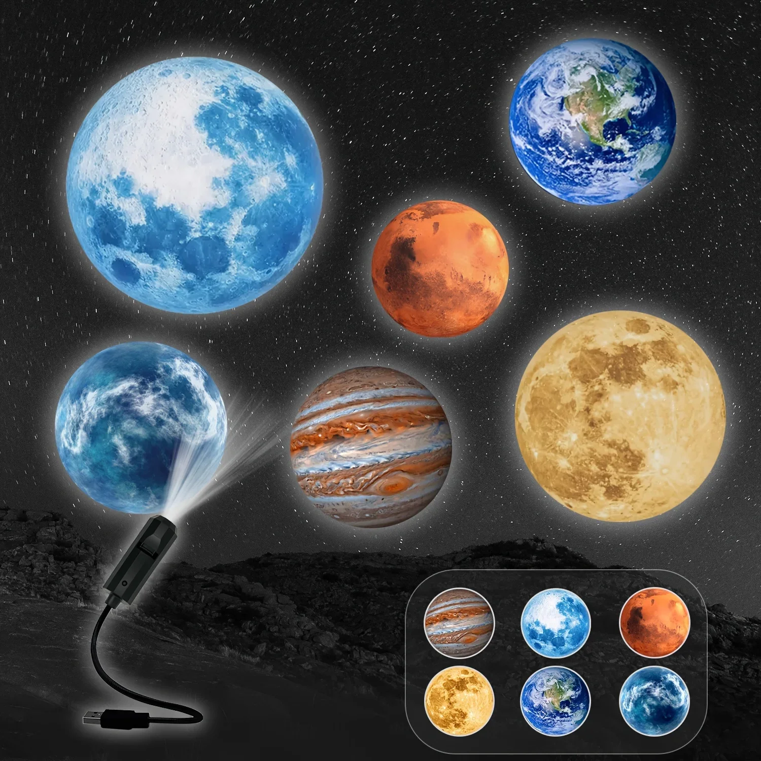 

1 lamp + 6 planet slides, night light ceiling decoration Celing light Choice store Outdoor ceiling light Led light Marker lights