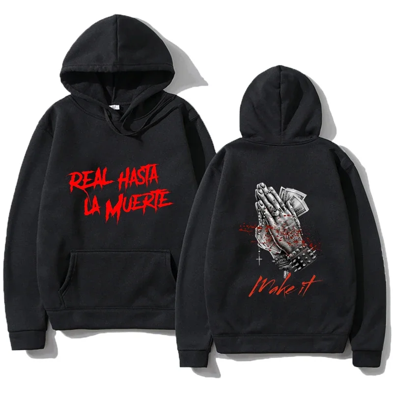 

Rapper Anuel AA Men's Hoodie Men's and Women's Fashion Simple Long Sleeved Pullover Street Trend Harajuku Large Sweatshirt