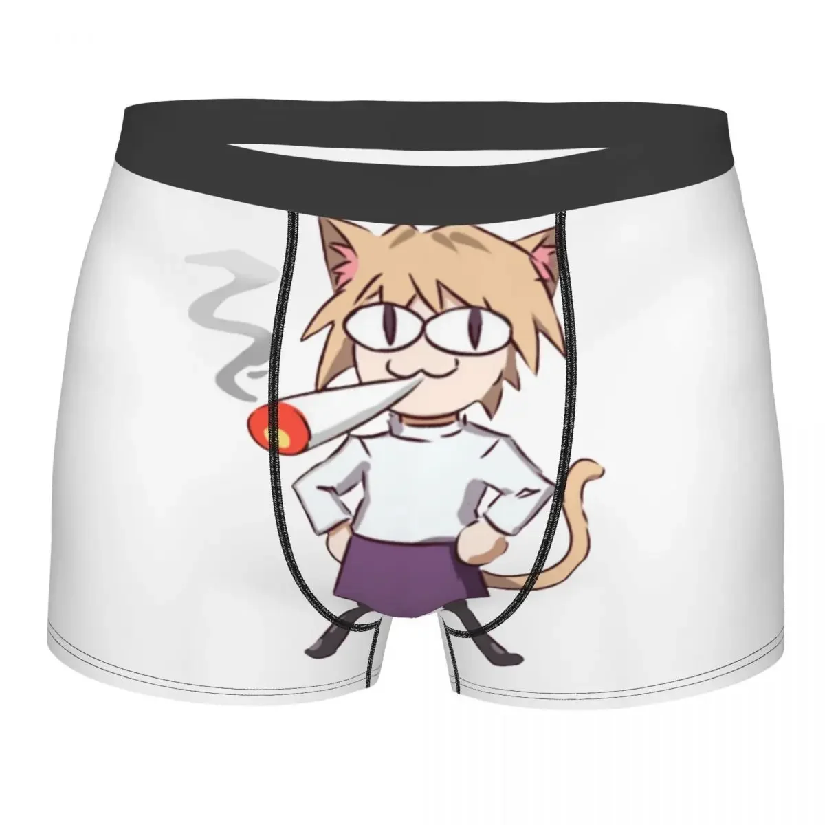 

Sexy Male Fashion Neco Arc Smoking Underwear Anime Tsukihime Cat Girl Boxer Briefs Stretch Shorts Panties Underpants