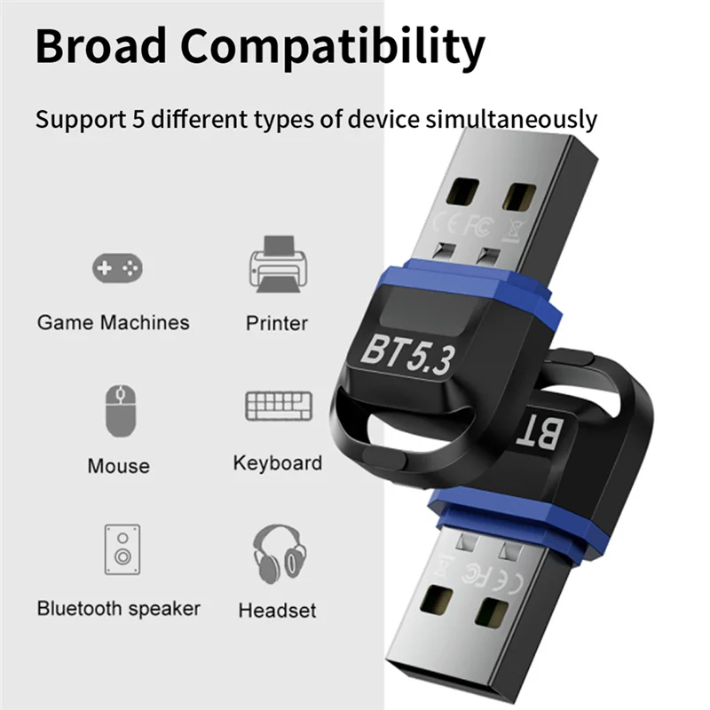 

Highly Recommended.USB Bluetooth Adapter for Pc USB Bluetooth Dongle 5.3 Wireless
