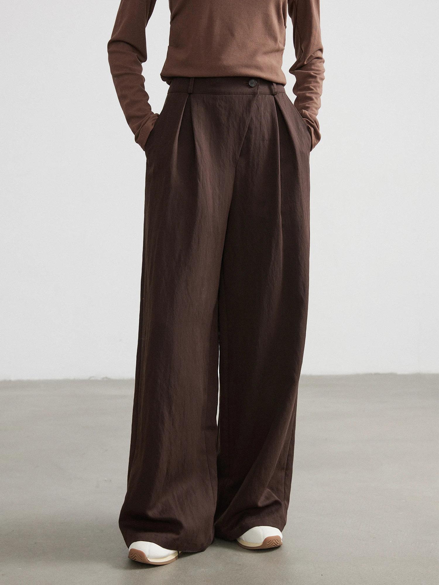 

Женские повседневные брюки Reatic осенне-зимние, свободные, широкие, универсальные, с высокой талией, из лиоцелла Lenzing, визуально стройнящие