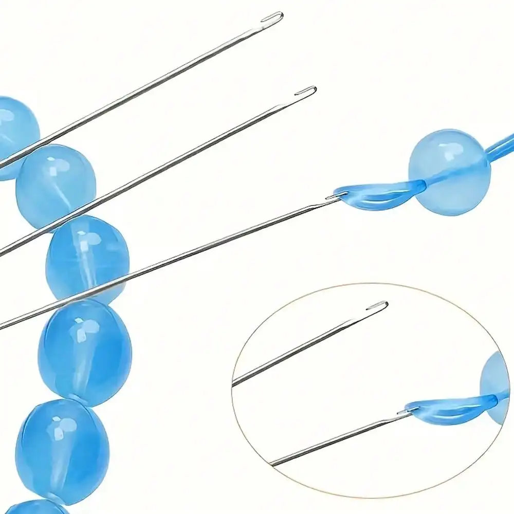 4/5Pcs Beading Needles17cm/6.69inch With Storage Tube, Bead Crochet Hooks Beaded Needles Steel Wood Bead Needle Threader Jewelry