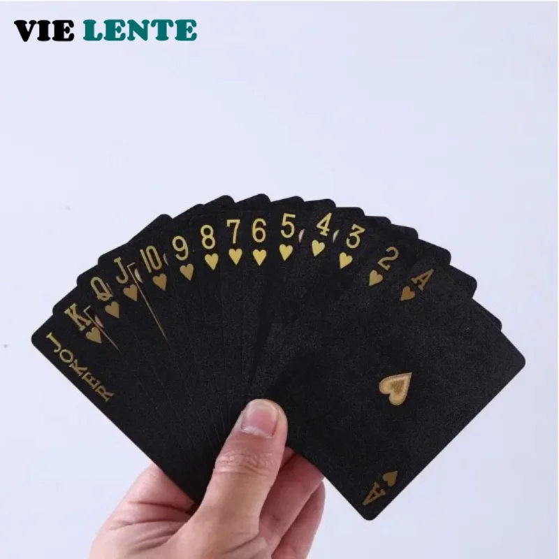 Color Black Gold Playing Card Game Card Group Waterproof Poker Suit Magic Dmagic Package Board Game Gift Collection