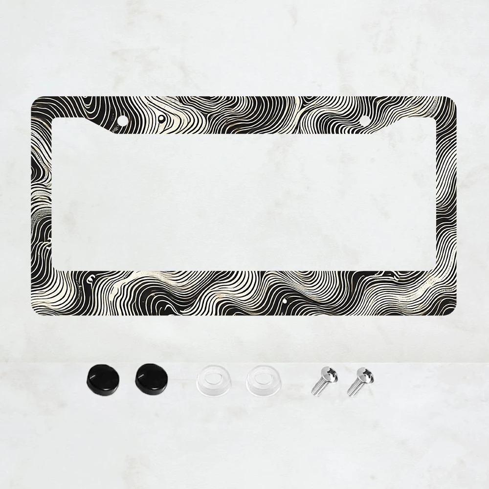 

1PC Topographic | Topography | Map | Exploration | Discovery License Plate Frames, Aluminum License Plate Cover, 2 Holes