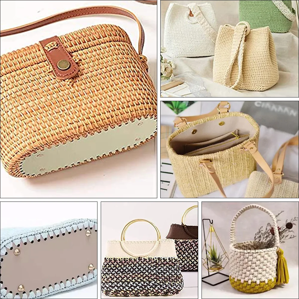 1 قطعة DIY الحياكة بولي Leather حقيبة جلدية أسفل الملحقات Temaplate ، دائرة و البيضاوي أسفل قالب الاستنسل ، DIY بها بنفسك الكروشيه نسج المواد أداة #5