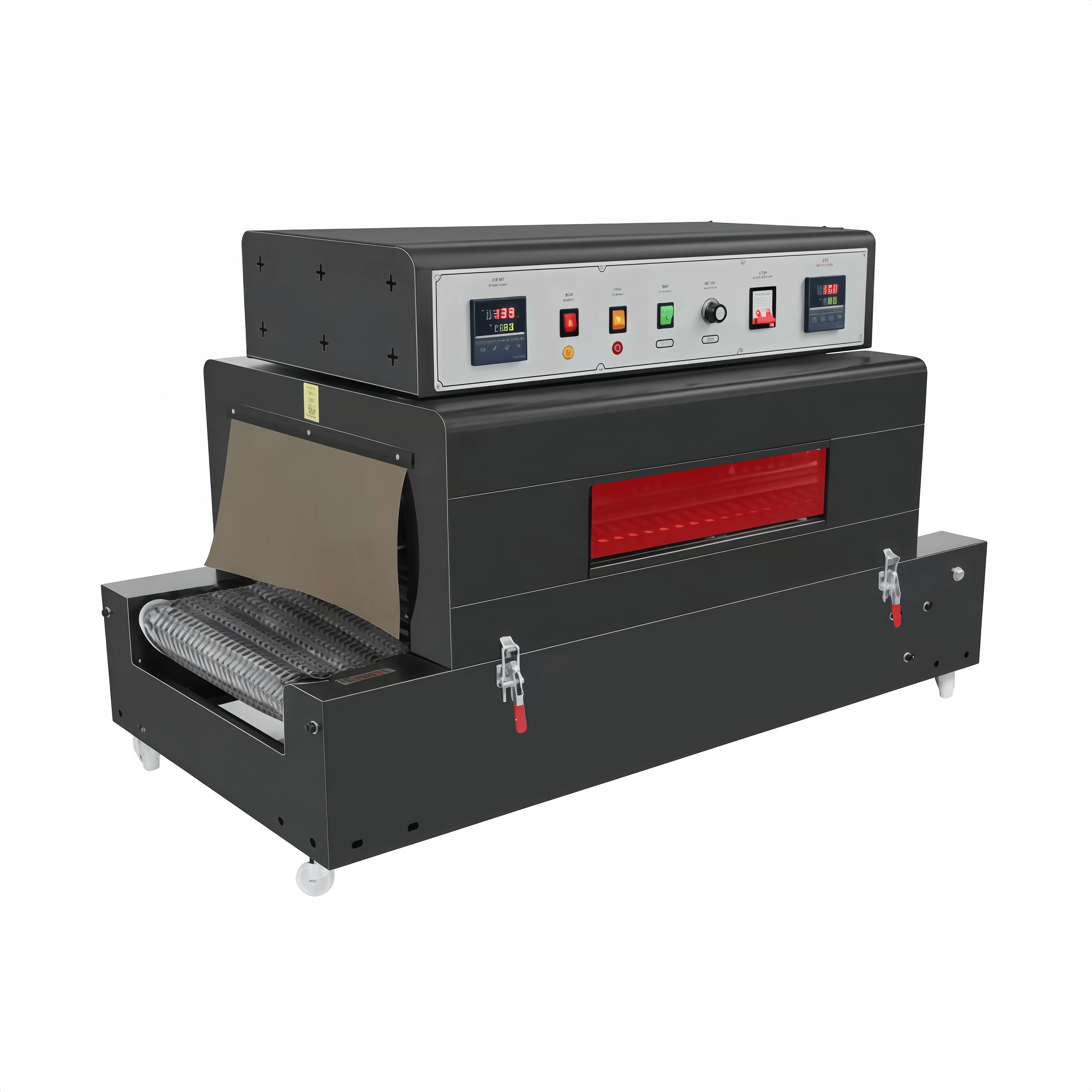 

Автоматическая термоусадочная машина с двумя датчиками и сеткой 4030, 7.5 кВт, для упаковки ПВХ/ПП/ПОФ пленкой, сертифицированная CE, для пищевых продуктов