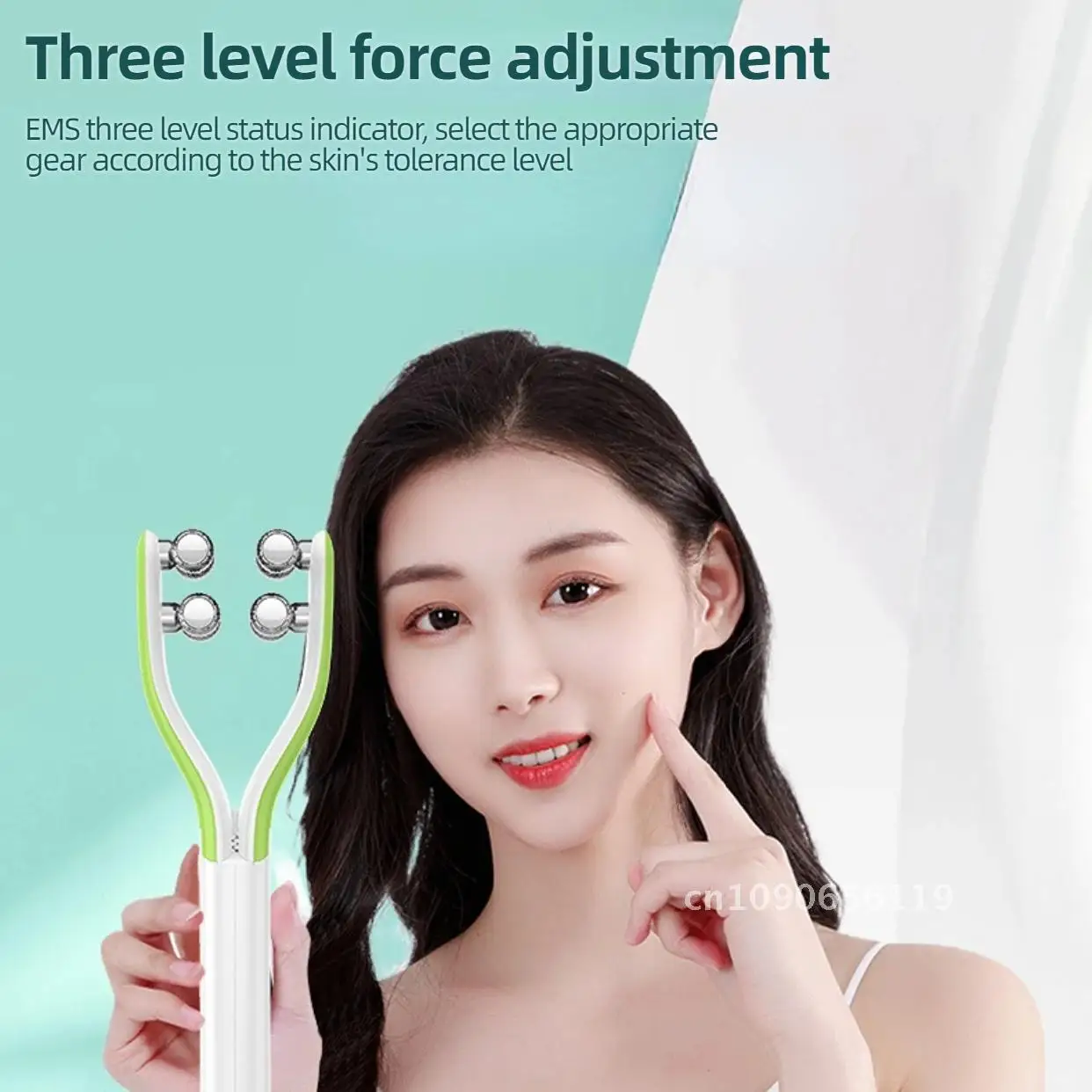 ลูกกลิ้งนวดหน้า Microcurrent Y Shape Face Lifting อุปกรณ์ Double Chin Lift Up Home ใช้เครื่องมือความงาม Skin Care TOOL