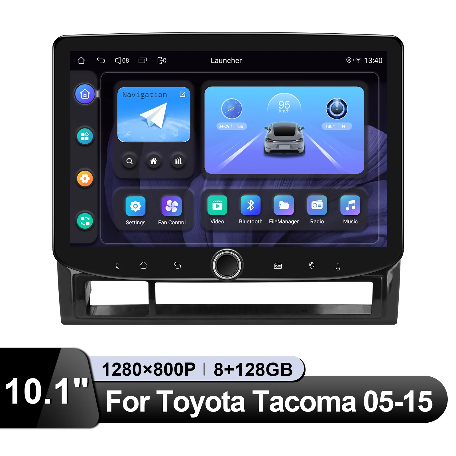 JOYING 10,1 pulgadas Android 13,0 unidad principal de coche navegación GPS para Toyota Tacoma 2005-2015 nuevo diseño con perilla en la parte inferior
