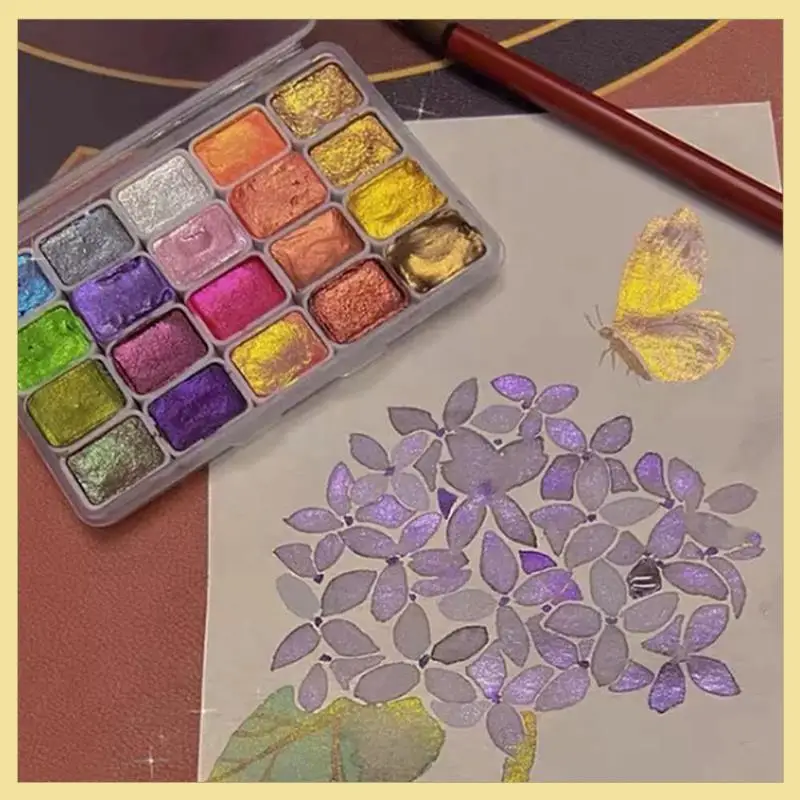 TTKK-20 цветной набор для акварельной живописи, запасные части, набор металлических акварельных красок, блестящая коробка для акварельных красок (2,3 мл-A)