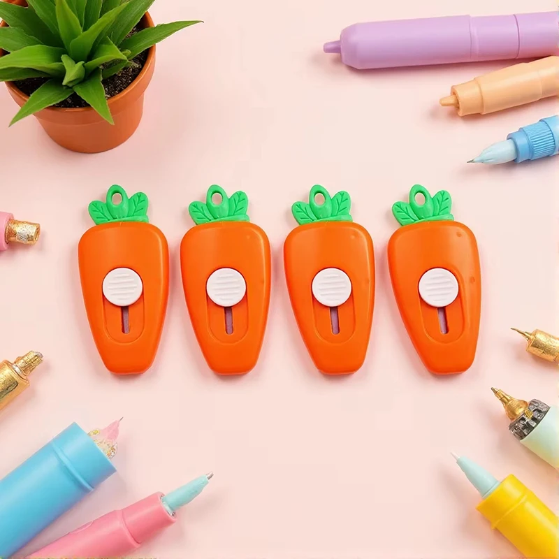 فتح سكين لطيف الكرتون الجزرة البسيطة المحمولة الفني سكين صناديق القاطع جيب تمتد ورقة القواطع اللوازم المكتبية المدرسية #1