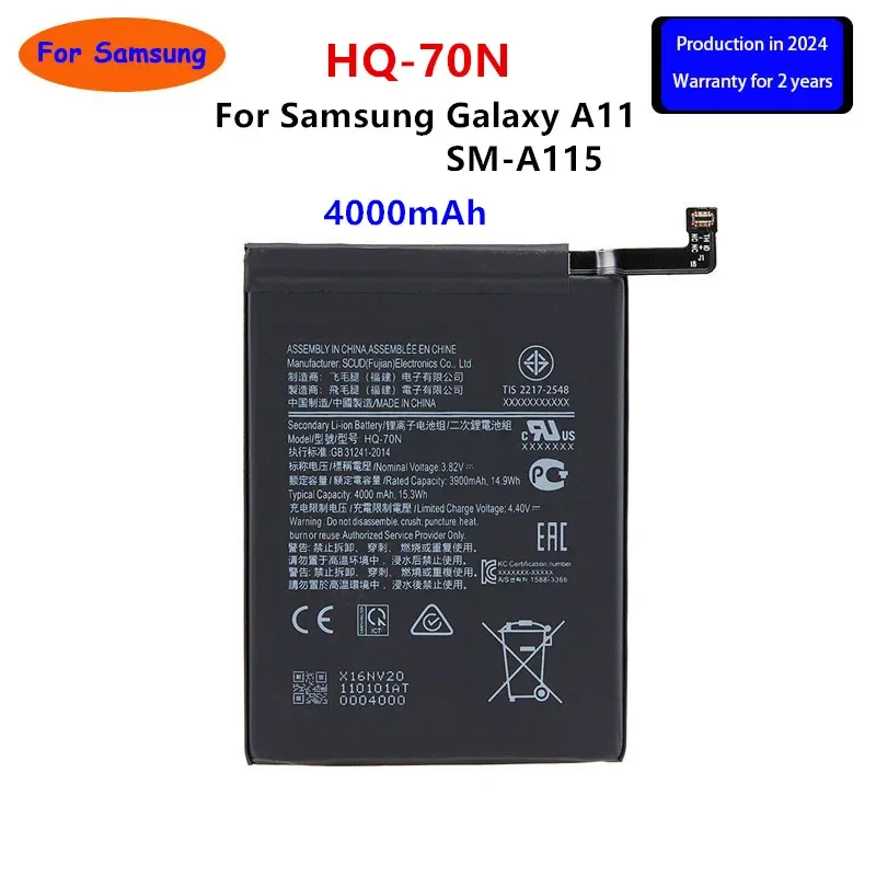 Brand New HQ-70N 4000mAh Replacement  Battery For Samsung Galaxy A11 A115 SM-A115 Mobile phone Batteries+Tools