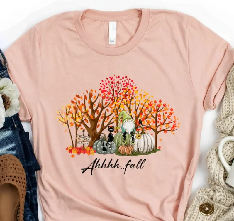 

Fall Season Shirt, Fall Leaves Shirt, Fall Gnome Shirt, Autumn Pumpkin Thanksgiv