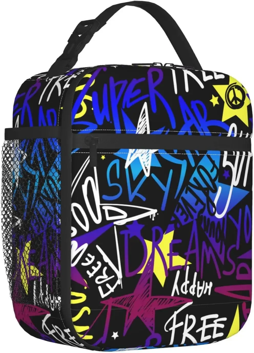 

Graffiti Reusable Lunch Box Food Bag Insulated Lunch Bag for Teenage Boys Girls School Beach lunch box bag