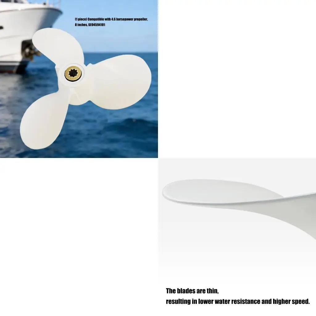 Enhanced 3 Blade Boat Propeller 7 1 2 Inch Diameter 8 Measurement