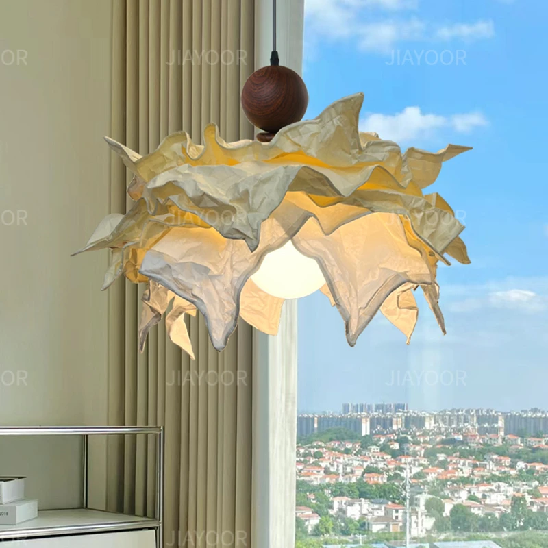 

Japanese Wabi Sabi Style Medieval Creative Cloud Room Bedroom Restaurant Homestay Tea Room French Retro Fabric Art Chandelier