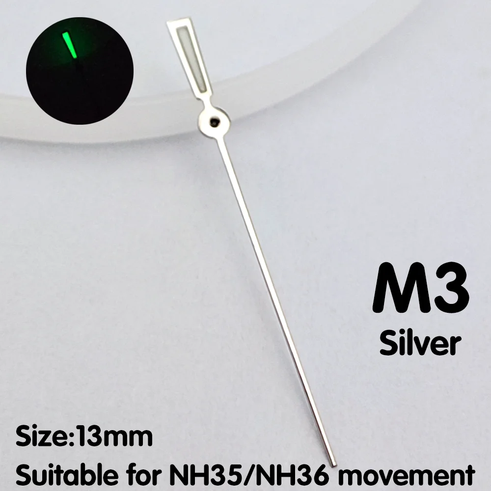 무브먼트 워치 핸드 워치 교체 부품, 초침 하이 퀄리티, NH34, NH35, NH36 에 적합한 녹색 발광