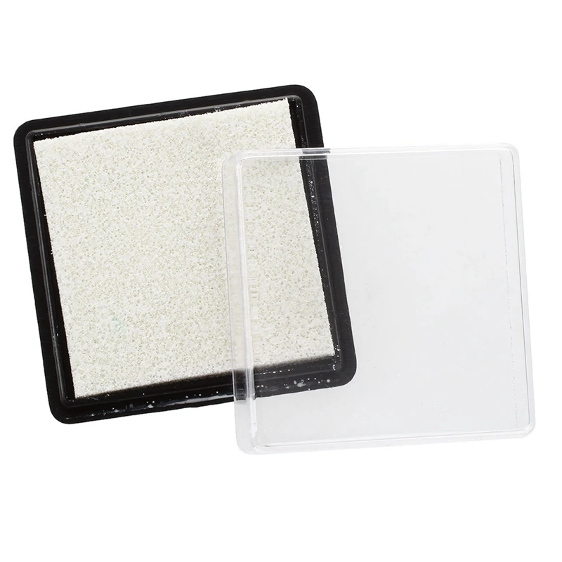 2 Pcs Ink Pad Stamp Pad For Wedding Letter Document , White & Silver