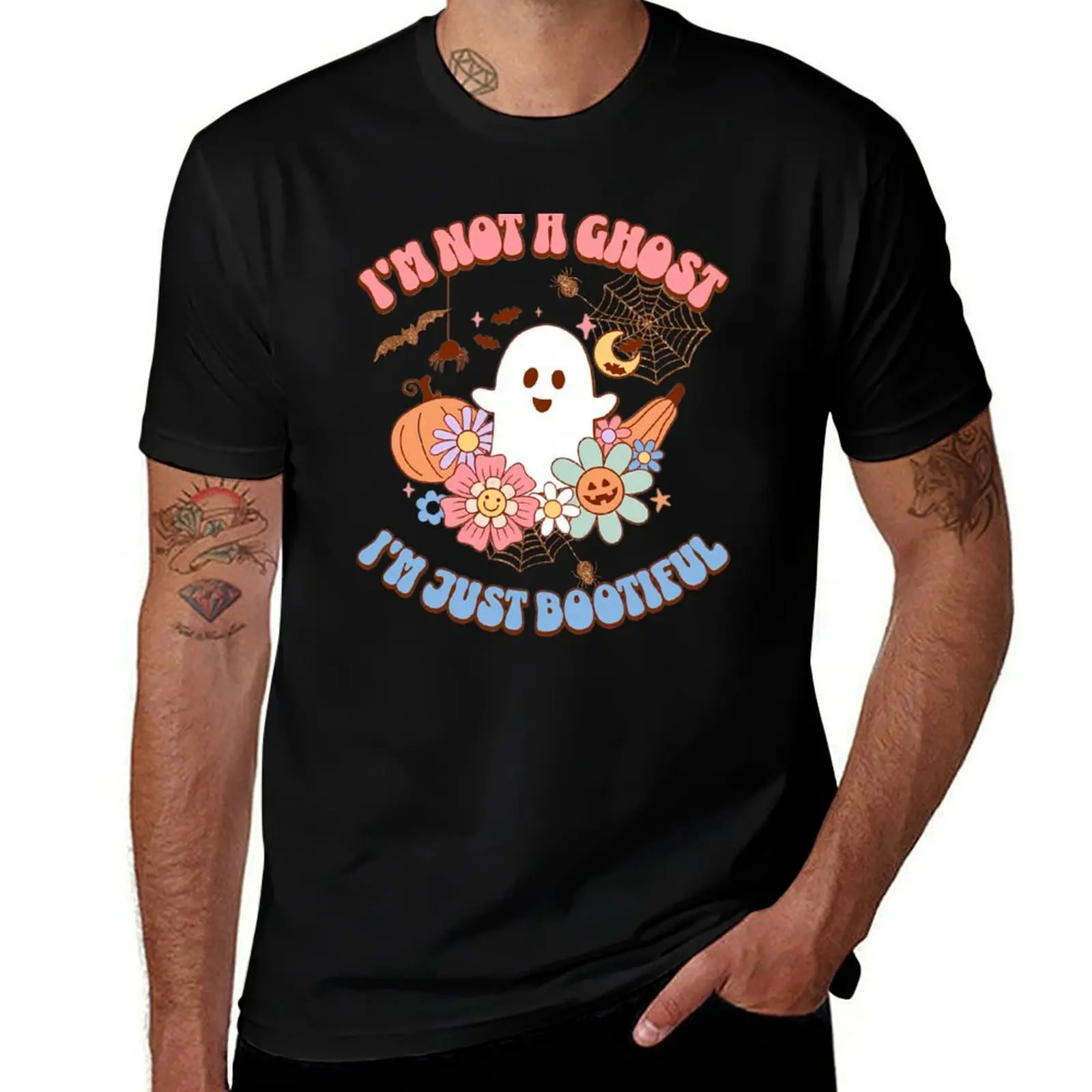 Cute halloween ghost - I'm just bootiful T-Shirt Basic Plain Short Sleeve Crew Neck Tee T-Shirt